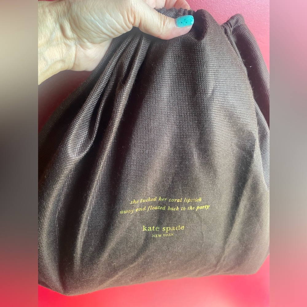 Kate Spade Fabric & Leather Trim Choux Puffy Satchel Crossbody Green NWOT - Picture 16 of 16